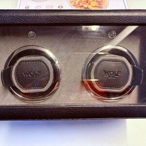 WOLF Black Leather Accessory Case